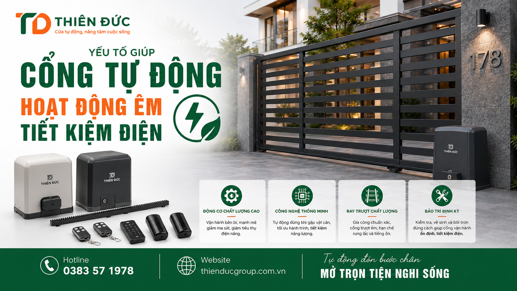 cong-tu-dong-ton-dien-khong 3 Yếu Tố Giúp Cổng Tự Động Hoạt Động Êm Và Tiết Kiệm Hơn